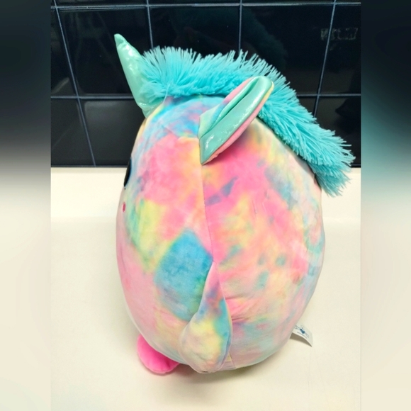 Hug Fun Tie dye unicorn Pegasus pony round squishy plush stuffed animal fairy co - Picture 6 of 14